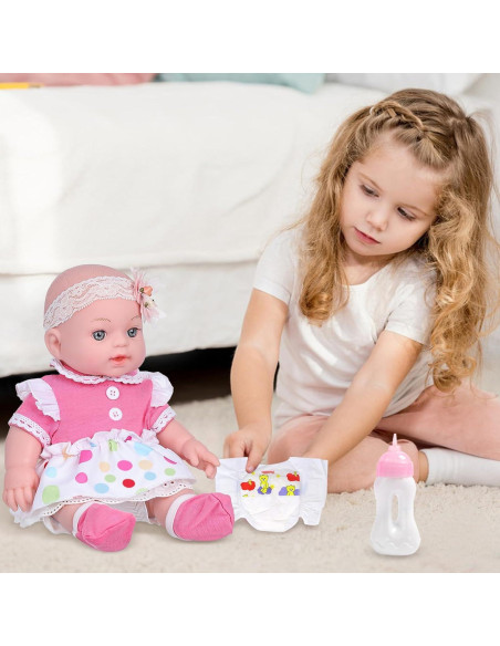 Muñeca Reborn DONTNO 30 cm con Cuna y Accesorios Muñeca Reborn DONTNO 30 cm con Cuna y Accesorios