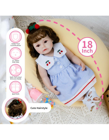 Muñeca de bebé renacida EVDLIKE 45.72 cm con accesorios