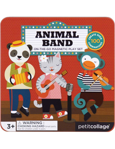 Juego Magnético Petit Collage Banda Animal - 2 Escenas y 25 Piezas