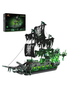 JMBricklayer Barco Pirata Fantasma 40001 con Luces LED