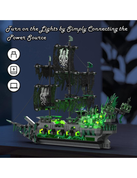 JMBricklayer Barco Pirata Fantasma 40001 con Luces LED JMBricklayer Barco Pirata Fantasma 40001 con Luces LED
