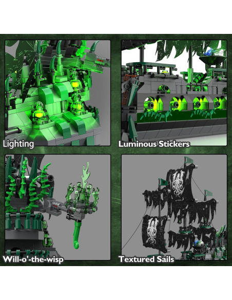 JMBricklayer Barco Pirata Fantasma 40001 con Luces LED JMBricklayer Barco Pirata Fantasma 40001 con Luces LED