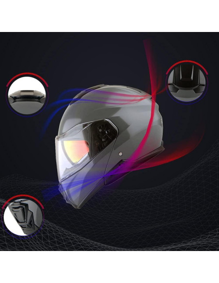 Casco Modular Martian HG362 Negro Mate para Motocicleta Casco Modular Martian HG362 Negro Mate para Motocicleta