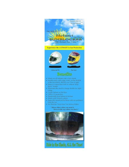 Bloqueador Solar para Casco Universal - 100% UV - Fácil Instalación Bloqueador Solar para Casco Universal - 100% UV - Fácil Instalación