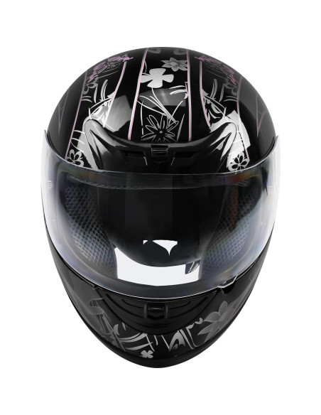 Casco de Motocicleta XFMT HM270203 Grande Mariposa Rosa Negra Casco de Motocicleta XFMT HM270203 Grande Mariposa Rosa Negra