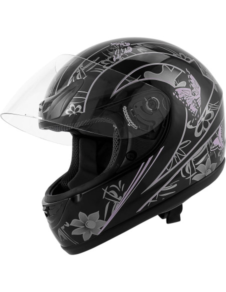 Casco de Motocicleta XFMT HM270203 Grande Mariposa Rosa Negra Casco de Motocicleta XFMT HM270203 Grande Mariposa Rosa Negra