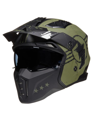Casco Abierto ILM Z302 Retro Vintage Verde Militar XX-Large
