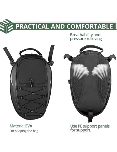 Mochila para Casco EYPINS Impermeable 43x29x30cm Negro Plata