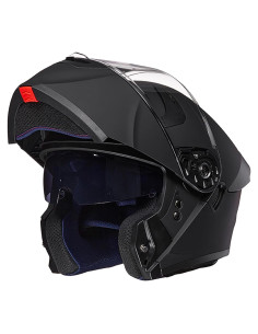 Casco Modular ILM WS206 Negro Mate Mediano Doble Visor