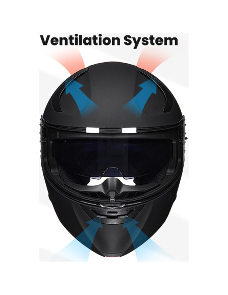 Casco Modular ILM WS206 Negro Mate Mediano Doble Visor Casco Modular ILM WS206 Negro Mate Mediano Doble Visor