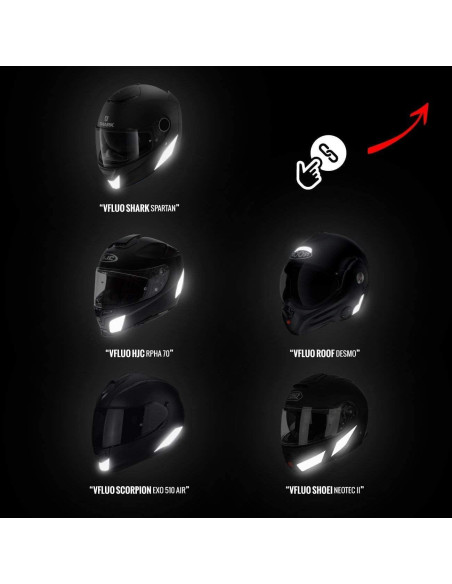 Kit Calcomanías Reflectantes VFLUO para Casco SCORPION EXO510AIR Kit Calcomanías Reflectantes VFLUO para Casco SCORPION EXO510AIR