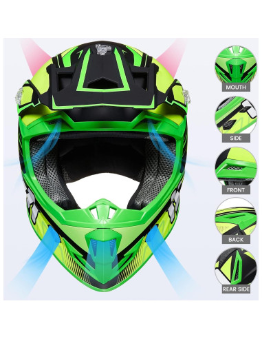 Casco ILM H613 para Niños Motocross + Guantes y Gafas