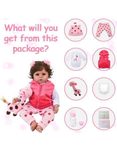 Muñeca Reborn Kaydora 45.72 cm niña con accesorios