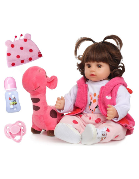 Muñeca Reborn 48 cm CALiugsi Realista con Chupete y Kit Muñeca Reborn 48 cm CALiugsi Realista con Chupete y Kit