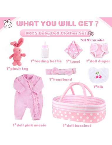 Conjunto de Accesorios para Muñecas Reborn BABESIDE - 8 Piezas