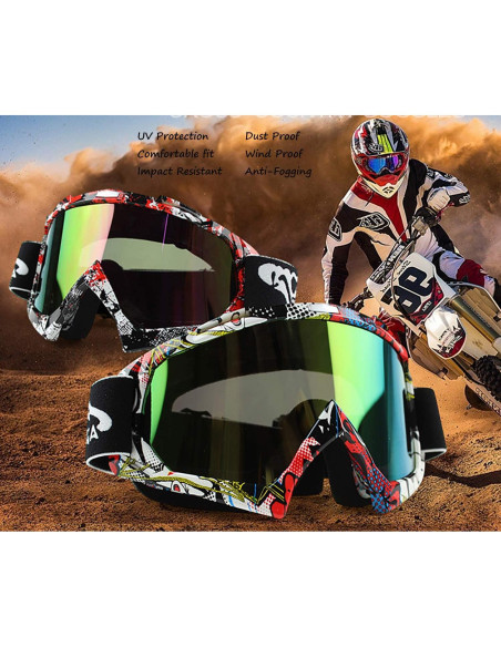Gafas de Motocross June Sports KG003-QL036 UV400 Anti-Rasguños Gafas de Motocross June Sports KG003-QL036 UV400 Anti-Rasguños