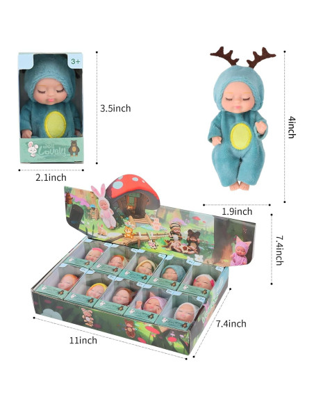 Juego de 10 Muñecas Bebé Reborn Mini 11 cm con Ropa Variada Juego de 10 Muñecas Bebé Reborn Mini 11 cm con Ropa Variada