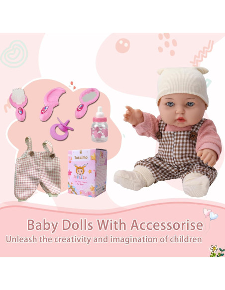 Muñeca de Bebé TUSALMO 30 cm con Accesorios para Niños Muñeca de Bebé TUSALMO 30 cm con Accesorios para Niños