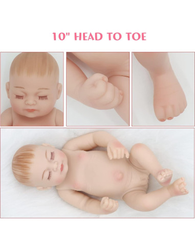 Muñeca de Bebé Realista JRLCGYP 25.4 cm con Accesorios