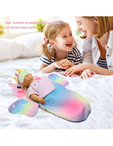 Juego de bolsa de dormir para muñecas 18" Ferberbears unicornio