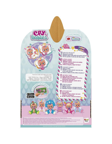 Muñeca Cry Babies Dreamy Unicornio 30 cm con Pijamas Brillantes