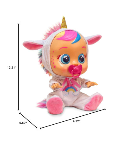 Muñeca Cry Babies Dreamy Unicornio 30 cm con Pijamas Brillantes