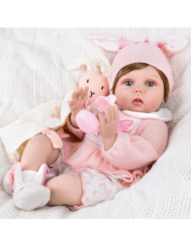 Muñeca Reborn Aori 55 cm Bebé Realista con Accesorios
