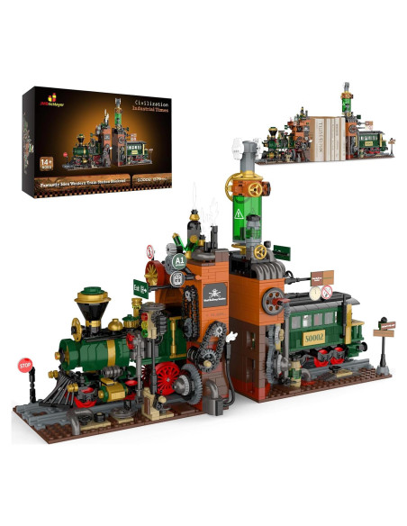 JMBricklayer Set de Construcción Estación de Tren Steampunk 1379 Pcs JMBricklayer Set de Construcción Estación de Tren Steampunk 1379 Pcs
