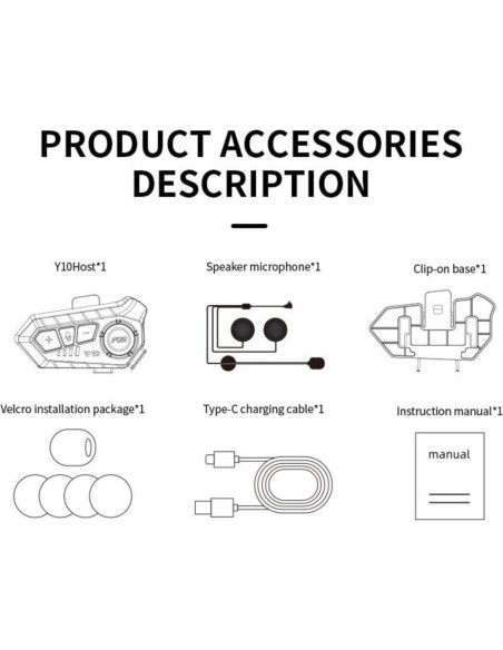 Auricular Bluetooth ELIKIDSTO Y10 para Casco Motocicleta Auricular Bluetooth ELIKIDSTO Y10 para Casco Motocicleta