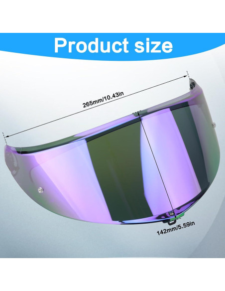 Visera de Casco RIDLOG K6 K6s Tintada Cromo Púrpura Visera de Casco RIDLOG K6 K6s Tintada Cromo Púrpura