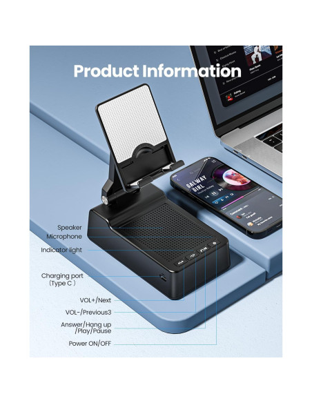 Soporte para Teléfono con Altavoz Bluetooth Kingamei L37 - Estéreo HD Soporte para Teléfono con Altavoz Bluetooth Kingamei L37 - Estéreo HD