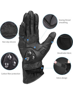 Guantes de Motocicleta INBIKE Negro Grande con Pantalla Táctil 2