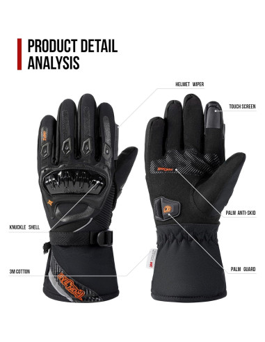 Guantes de Moto IRON JIA'S XL Impermeables Térmicos