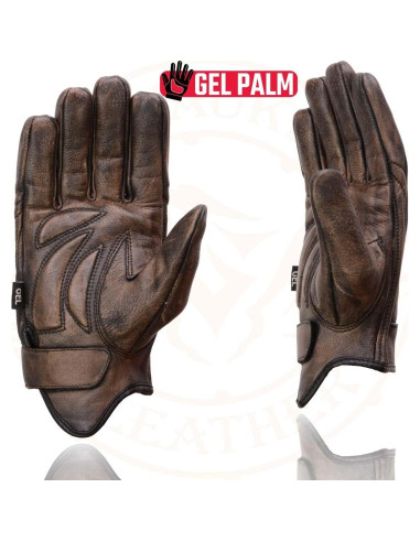 Guantes de Moto Milwaukee MG7512 Cuero Marrón Acolchados