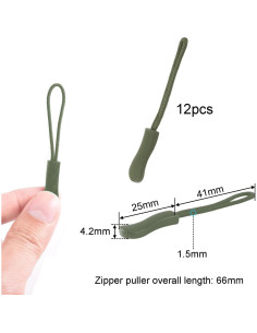 CooBigo 12 Pack Tiradores de Cremallera Verde Militar 2