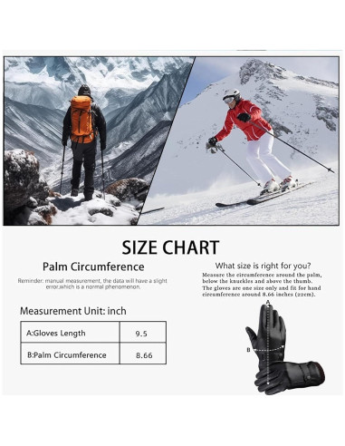 Guantes de Cuero POONWEI Térmicos para Hombre Pantalla Táctil