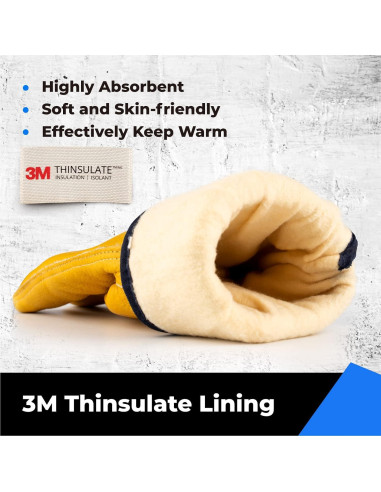 Guantes de Trabajo Toolant de Cuero Invierno Talla Grande