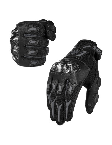 Guantes de Motocross ILM GST301 Gris Táctiles y Ajustables