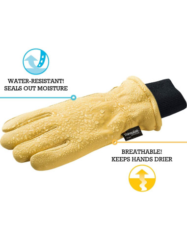 Guantes de Trabajo Invierno Wells Lamont Cuero Aislados Mediano