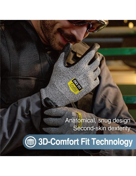 Guantes Resistentes a Cortes DEX FIT Cru553 - Ajuste 3D, Gris L Guantes Resistentes a Cortes DEX FIT Cru553 - Ajuste 3D, Gris L
