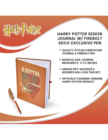 Diario de Quidditch Harry Potter con pluma Firebolt - 192 páginas