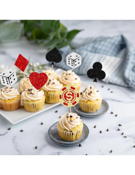 Ephlyn 24Pcs Decoraciones para Cupcakes Casino Las Vegas Ephlyn 24Pcs Decoraciones para Cupcakes Casino Las Vegas