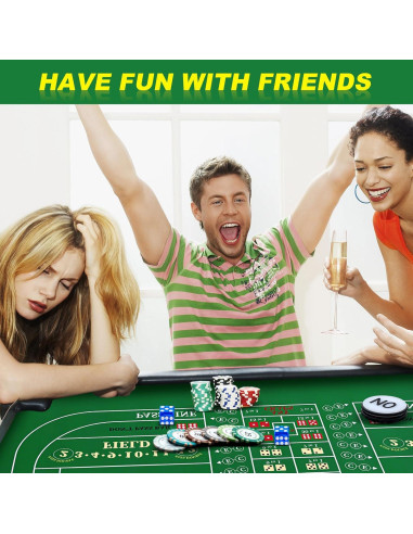 Juego de Mesa de Craps Leyndo con Tapete 177,8x88,9 cm