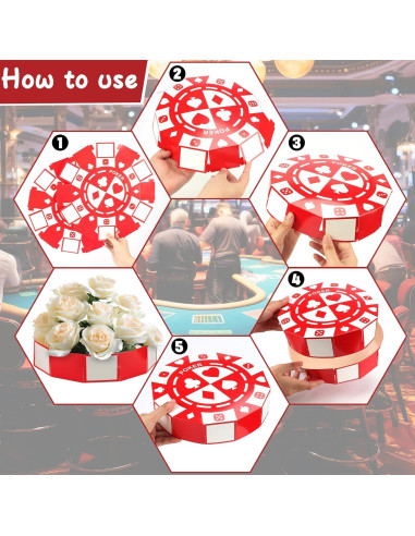 32 PCS Decoración Fiesta Casino SAYAYA Cajas Fichas 22,86 cm