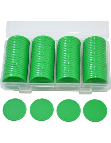 Set de 100 Fichas Plásticas 25mm SmartDealsPro Verde Set de 100 Fichas Plásticas 25mm SmartDealsPro Verde