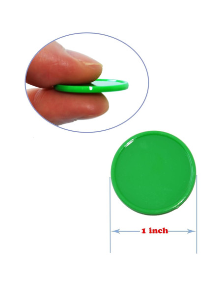 Set de 100 Fichas Plásticas 25mm SmartDealsPro Verde Set de 100 Fichas Plásticas 25mm SmartDealsPro Verde
