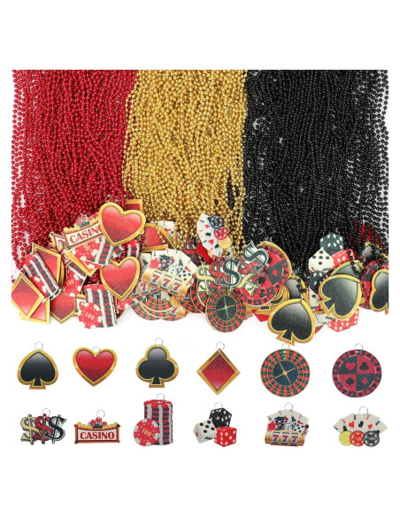 Juego de 120 collares de cuentas para fiesta de casino Juego de 120 collares de cuentas para fiesta de casino