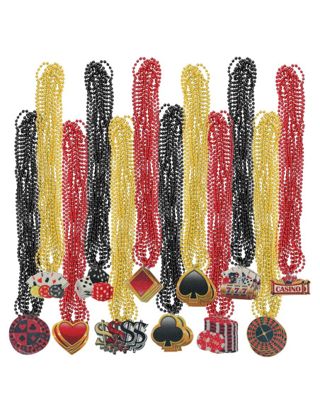 Juego de 48 collares de cuentas temáticos de casino Juego de 48 collares de cuentas temáticos de casino