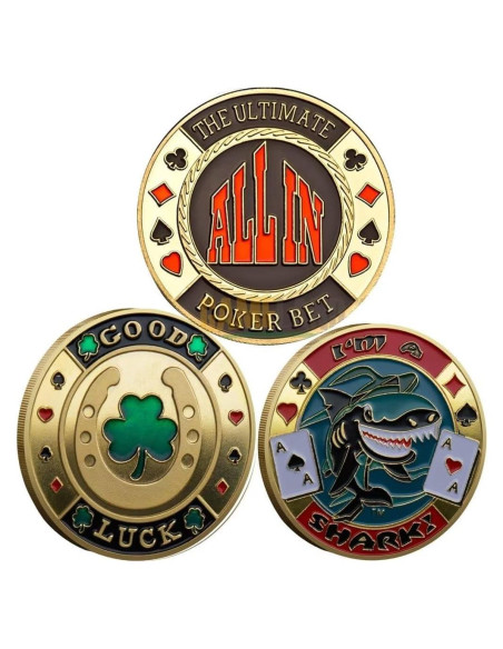 Moneda Guardián de Cartas de Póker YIQILAFADA 3 Piezas Moneda Guardián de Cartas de Póker YIQILAFADA 3 Piezas