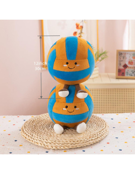 Muñeco de Peluche Voleibol 30 cm XIYUAN Suave y Duradero Muñeco de Peluche Voleibol 30 cm XIYUAN Suave y Duradero